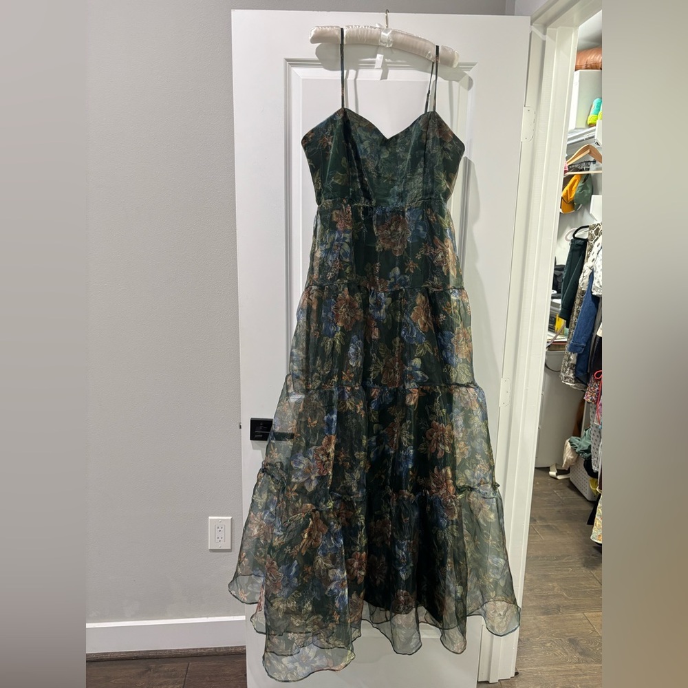 Lulu's Green Floral Maxi Dress - Picture 3 of 7